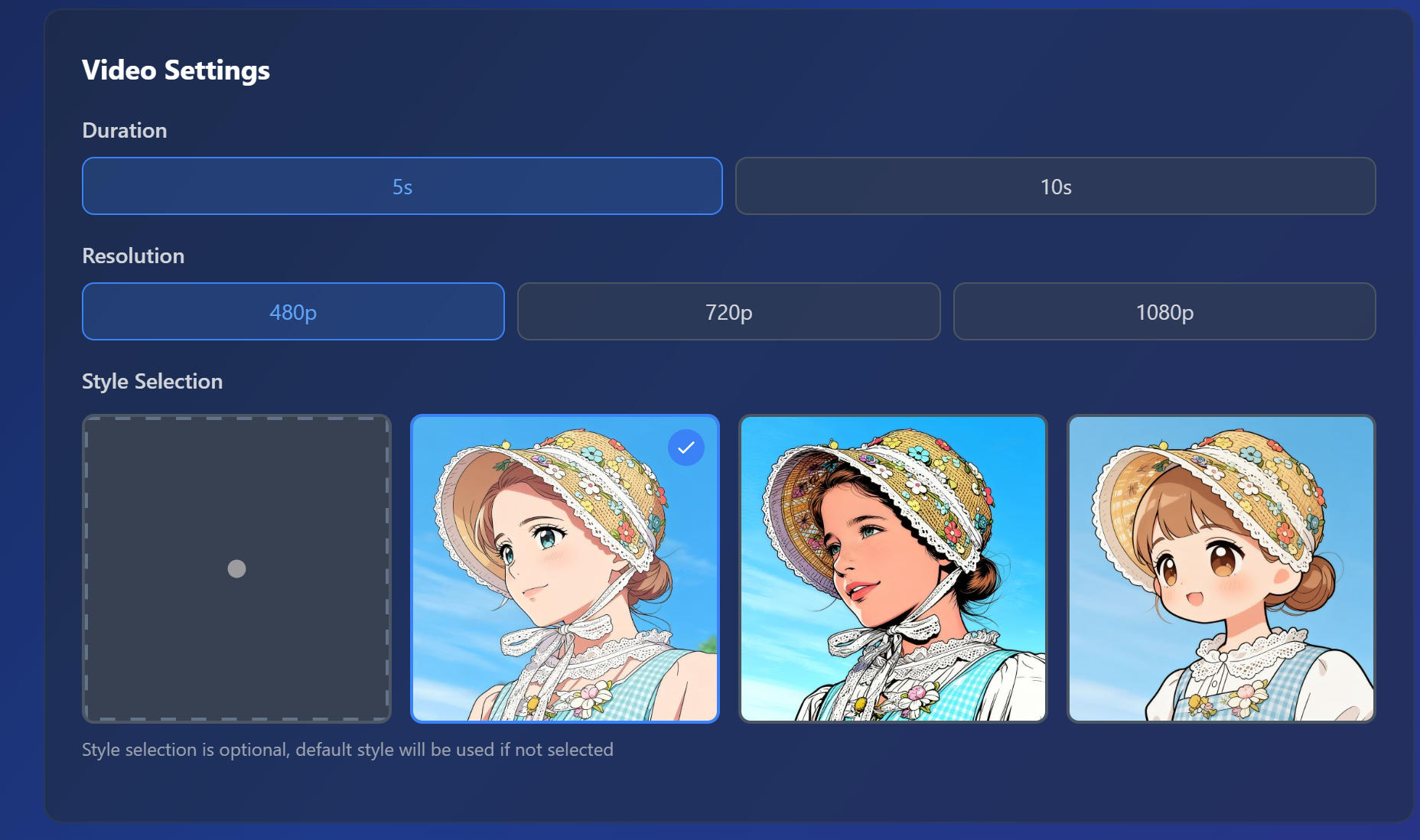 Style Template Interface